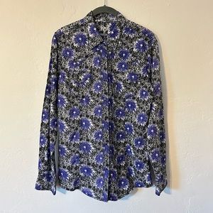 Rock 47 Wrangler Western Purple Geometric Pearl Snap Cowgirl Shirt Womens Medium